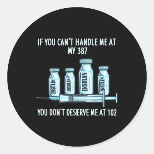 T1d Type 1 Diabetes Insulin Gift Diabetic Awarenes Classic Round Sticker