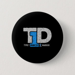 T1d Type 1 Diabetes Warrior Awareness Diabetic Rib 6 Cm Round Badge