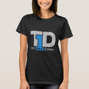 T1d Type 1 Diabetes Warrior Awareness Diabetic Rib T-Shirt