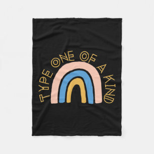 T1d Type One Of A Kind Diabetes Rainbow Awareness Fleece Blanket