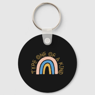 T1d Type One Of A Kind Diabetes Rainbow Awareness Key Ring