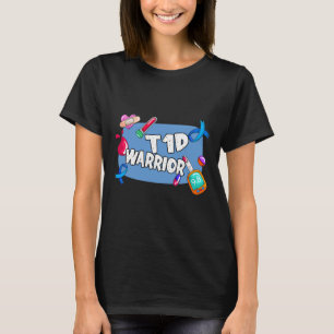 T1d Warrior Diabetes Type 1 T1 Support T-Shirt