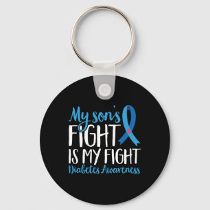 T1d Warrior My Sons Fight Is My Fight Diabetes Awa Key Ring