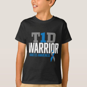 T1D Warrior Type 1 Diabetes Awareness Diabetic T-Shirt