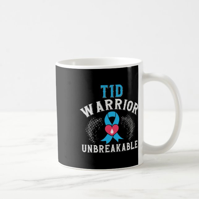 T1d Warrior Unbreakable Diabetes Awareness Month B Coffee Mug (Right)