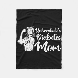 T1d Warrior Unbreakable Diabetes Mum Diabetes Awar Fleece Blanket