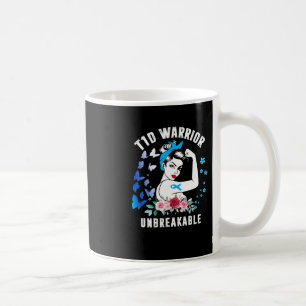 T1d Warrior Woman Type 1 Diabetes Awareness Blue R Coffee Mug