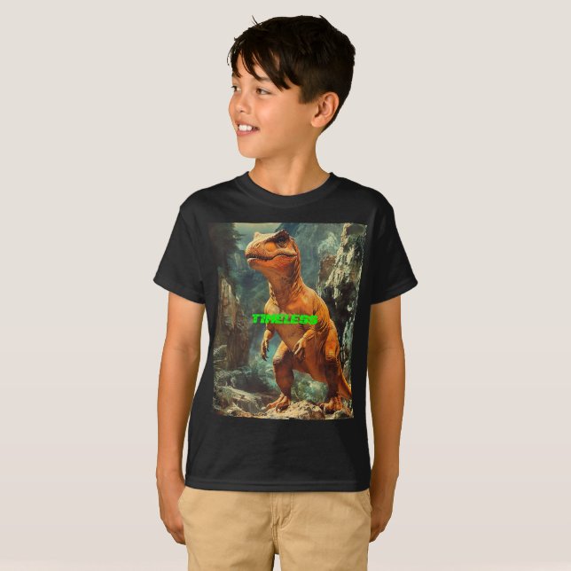 T1MELESS. T-Rex Retro Fantasy 70s T-Shirt (Front Full)
