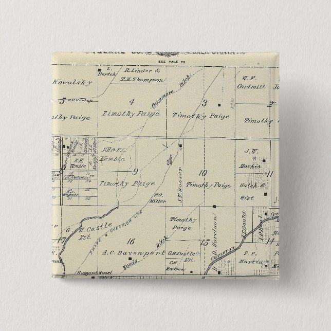 T20S R23E Tulare County Section Map 15 Cm Square Badge (Front)