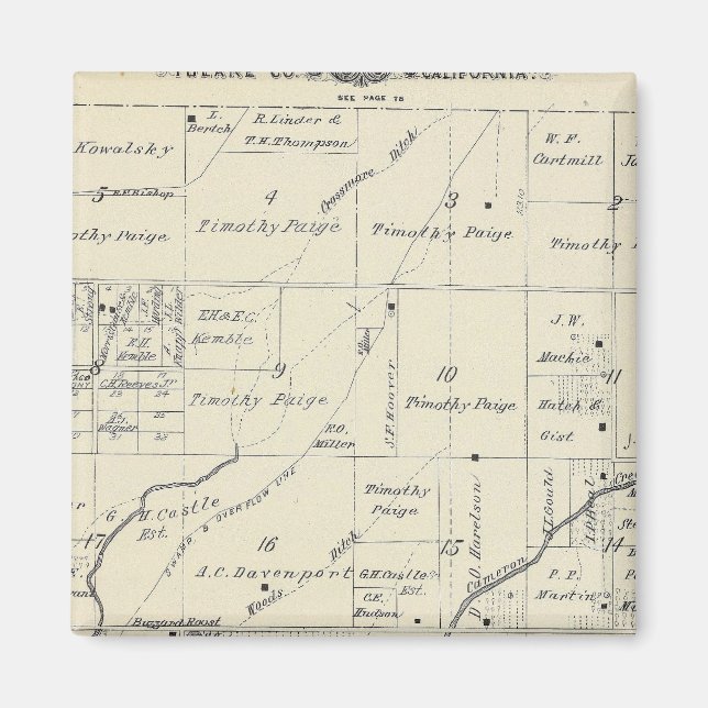 T20S R23E Tulare County Section Map Magnet (Front)