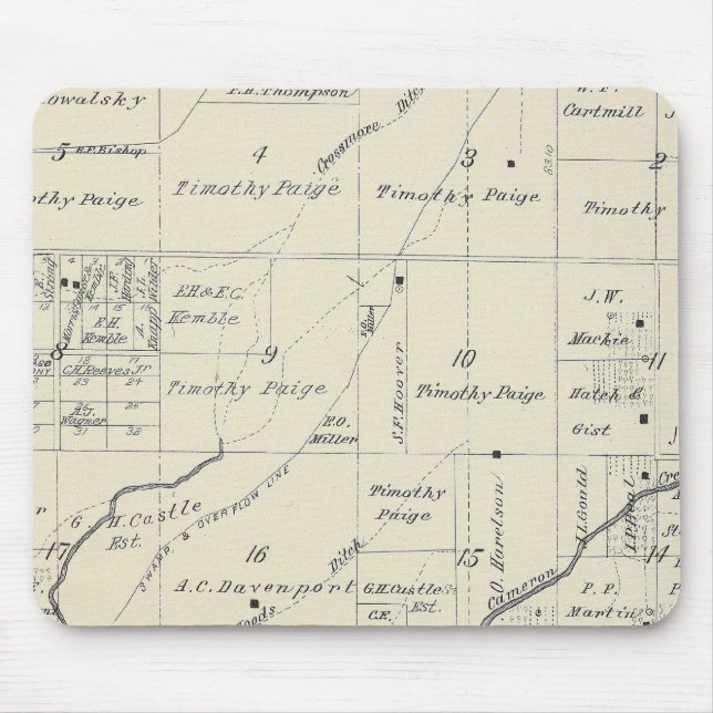 T20S R23E Tulare County Section Map Mouse Pad (Front)