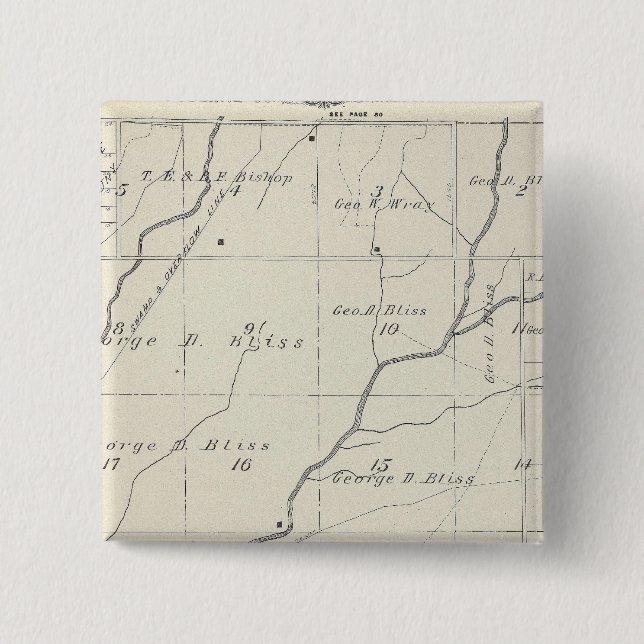 T20S R25E Tulare County Section Map 15 Cm Square Badge (Front)