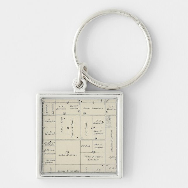 T20S R26E Tulare County Section Map Key Ring (Front)