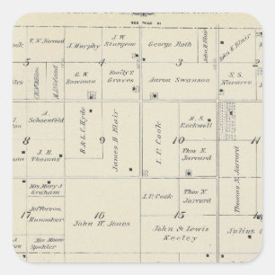 T20S R26E Tulare County Section Map Square Sticker