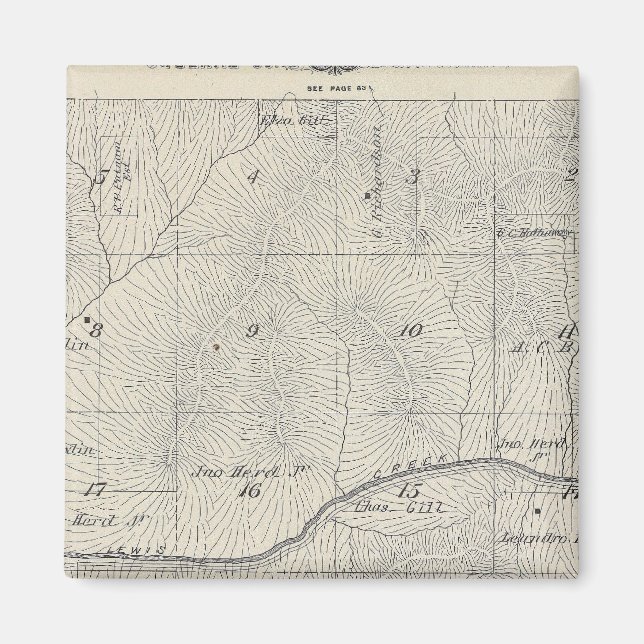 T20S R28E Tulare County Section Map Magnet (Front)