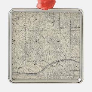 T20S R28E Tulare County Section Map Metal Ornament