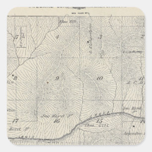 T20S R28E Tulare County Section Map Square Sticker