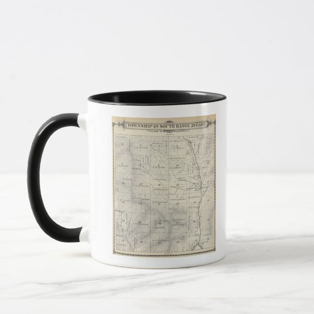 T20S R29E Tulare County Section Map Mug (Left)