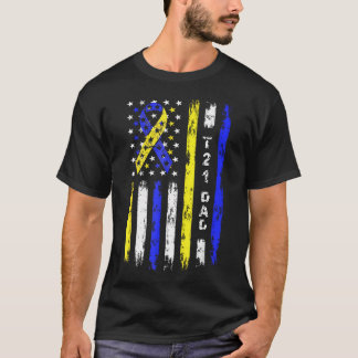 T21 Dad American Flag Down Syndrome T-Shirt