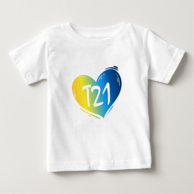 T21 Down Syndrome Awareness Baby T-Shirt (Front)