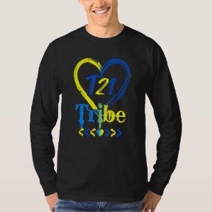 T21 Tribe 21 World Down Syndrome Awareness Day Hea T-Shirt