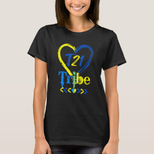 T21 Tribe 21 World Down Syndrome Awareness Day Hea T-Shirt