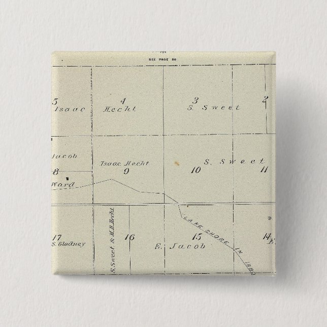 T21S R22E Tulare County Section Map 15 Cm Square Badge (Front)