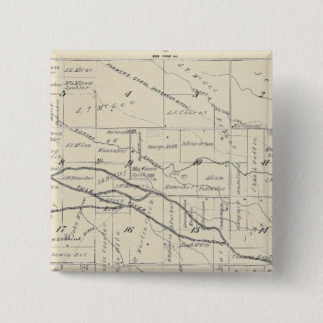 T21S R26E Tulare County Section Map 15 Cm Square Badge (Front)