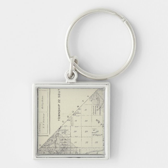 T2223S R1617E Tulare County Section Map Key Ring (Front)
