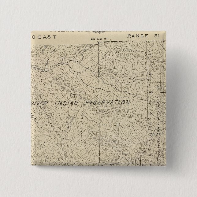 T2223S R3031E Tulare County Section Map 15 Cm Square Badge (Front)