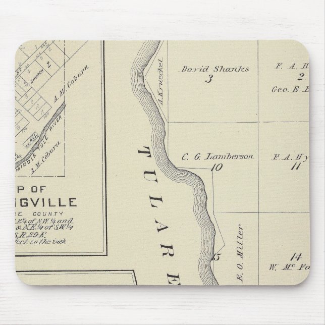 T22S R22E Tulare County Section Map Mouse Pad (Front)