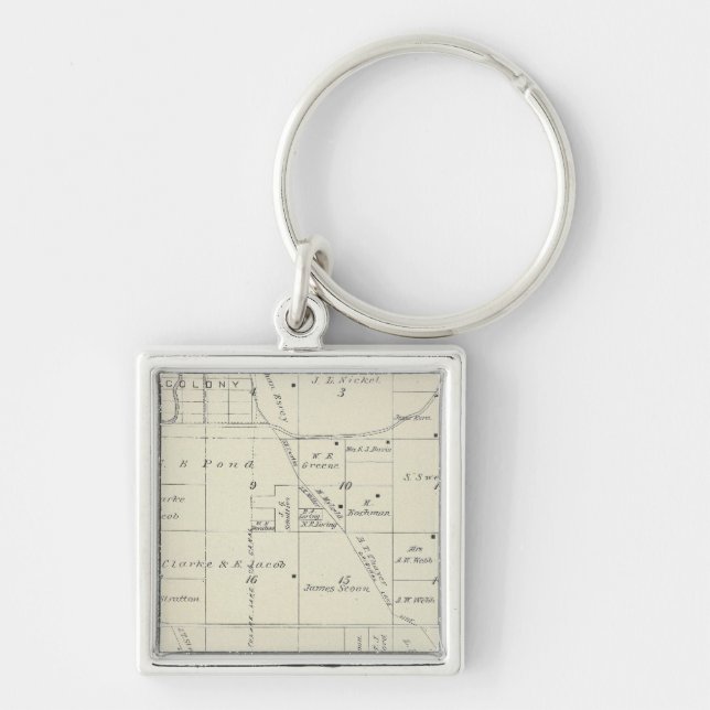 T22S R23E Tulare County Section Map Key Ring (Front)