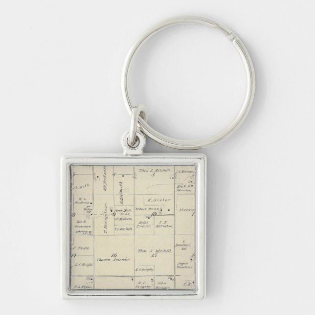 T22S R24E Tulare County Section Map Key Ring (Front)