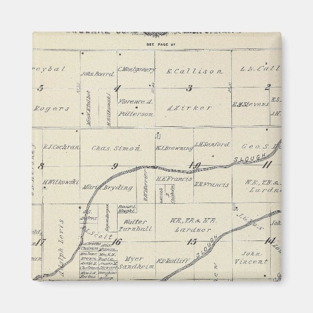 T22S R25E Tulare County Section Map Magnet (Front)