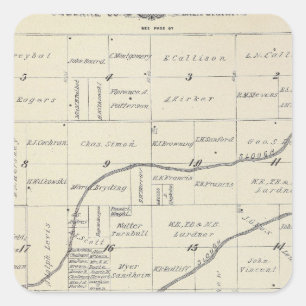 T22S R25E Tulare County Section Map Square Sticker
