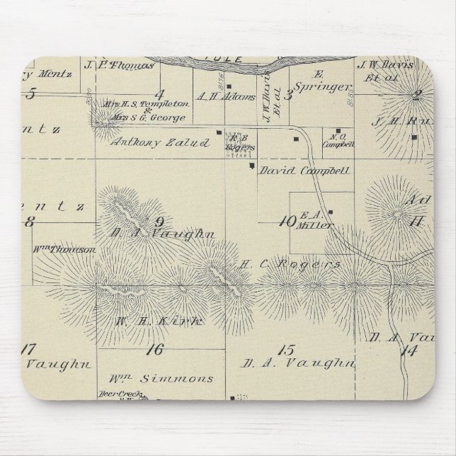 T22S R28E Tulare County Section Map Mouse Pad (Front)