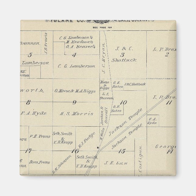 T23S R23E Tulare County Section Map Magnet (Front)
