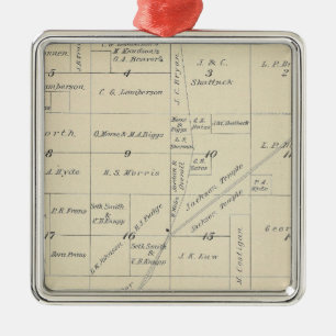 T23S R23E Tulare County Section Map Metal Ornament