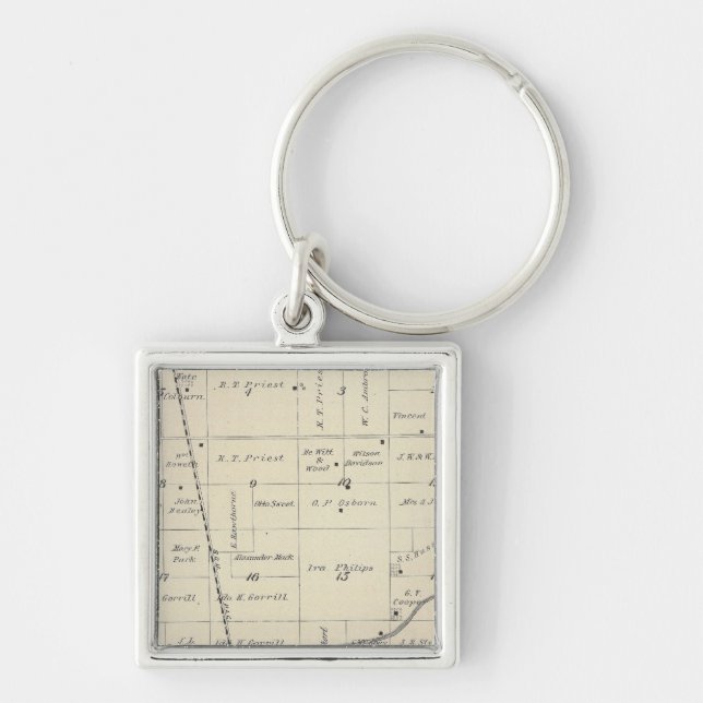 T23S R25E Tulare County Section Map Key Ring (Front)