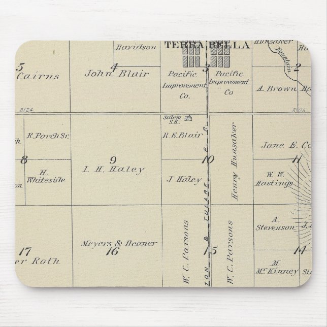 T23S R27E Tulare County Section Map Mouse Pad (Front)