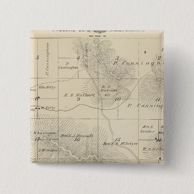 T23S R28E Tulare County Section Map 15 Cm Square Badge (Front)