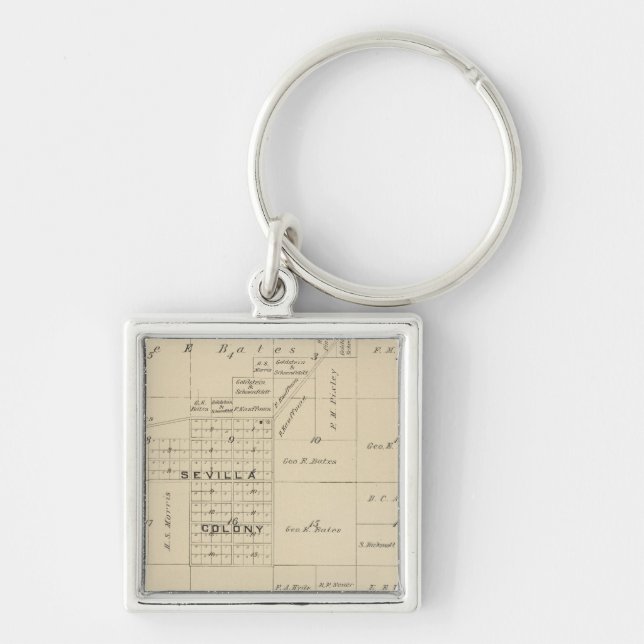 T24S R23E Tulare County Section Map Key Ring (Front)