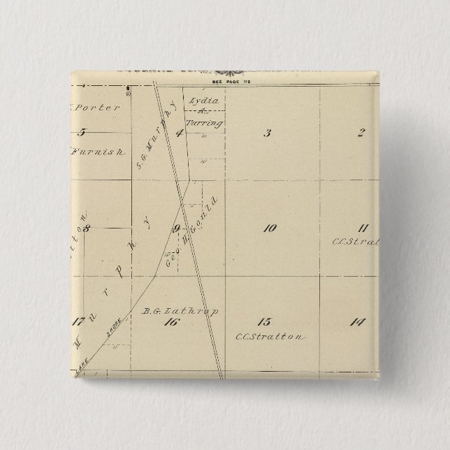 T24S R24E Tulare County Section Map 15 Cm Square Badge (Front)