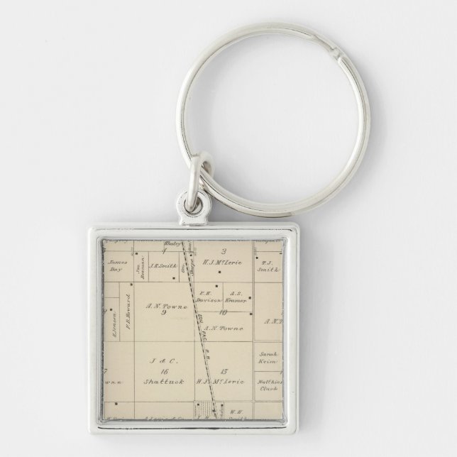 T24S R25E Tulare County Section Map Key Ring (Front)