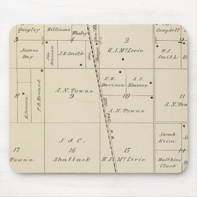 T24S R25E Tulare County Section Map Mouse Pad (Front)