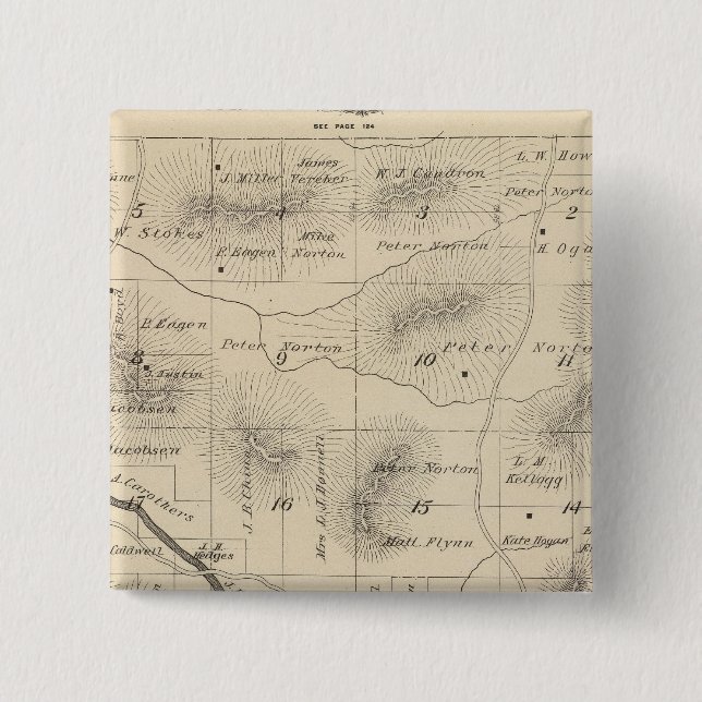 T24S R28E Tulare County Section Map 15 Cm Square Badge (Front)