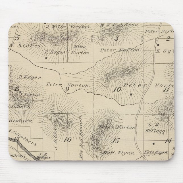 T24S R28E Tulare County Section Map Mouse Pad (Front)