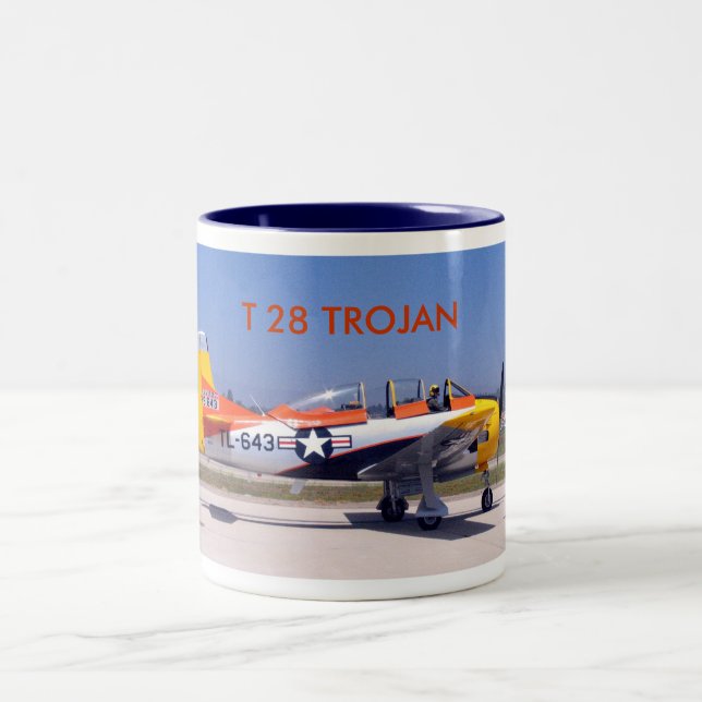 T28, T 28 TROJAN Two-Tone COFFEE MUG (Center)