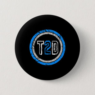 T2D Blue Emblem Type 2 Diabetes Awareness  6 Cm Round Badge