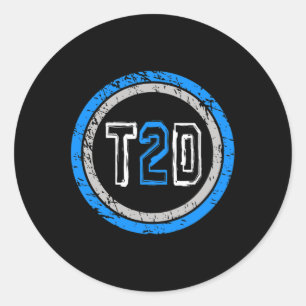 T2d Blue Emblem Type 2 Diabetes Awareness  Classic Round Sticker